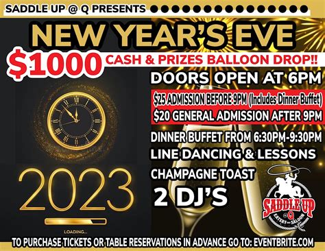 New Years Eve Celebration At Saddle Up at Q!! – Saddle Up At Q | Aurora