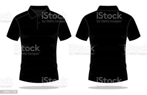 Blank Black Polo Shirt Vector For Template Stock Illustration