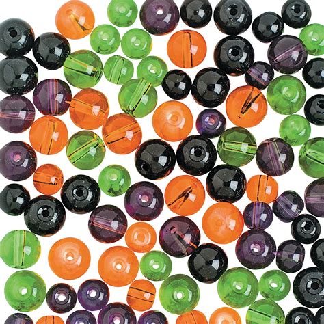 Halloween Colored Round Glass Beads Craft Supplies 200 Pieces