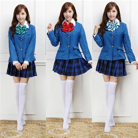 Anime Love Live Minami Kotori Japanese School Uniforms Blue Coats And
