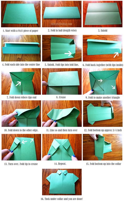 Click here to find the full tutorial. DIY Father's Day Card: Origami Shirt & Tie Tutorial