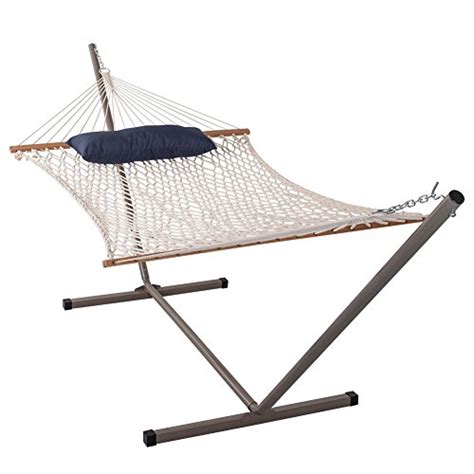 Plus, the vibrant coloring goes with most outdoor color schemes and is sure to complement any existing decor. Best and Coolest 14 Cotton Rope Hammock With Stands 2019