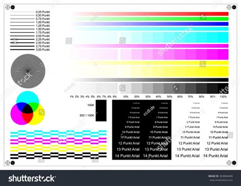 Printer Test Chart Siemens Star Color Stock Vector Royalty Free Color Picker