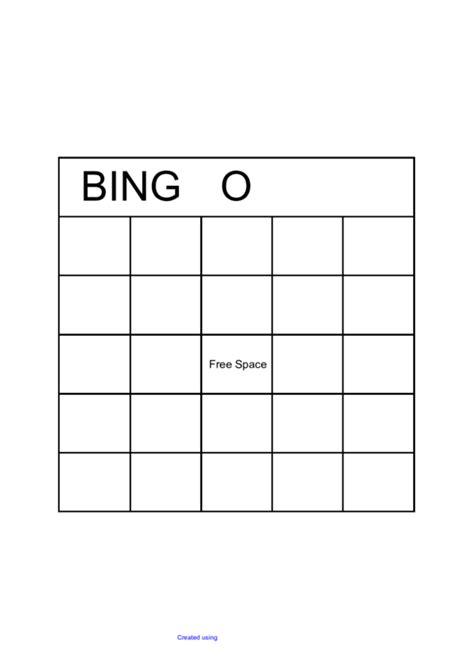 Blank Bingo Card Template Printable Pdf Download