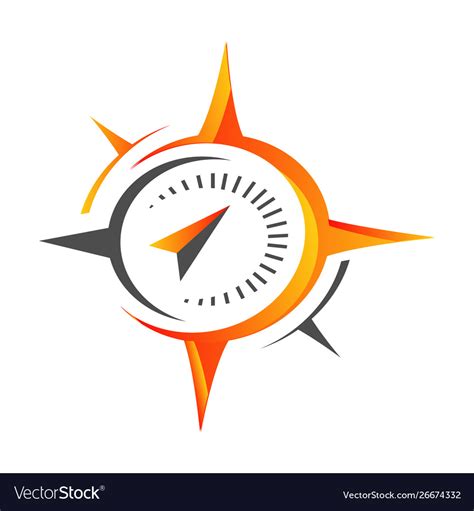 Stylish Flat Creative Compass Logo Design Concept Vector Image