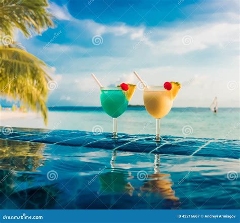 Cocktail Near the Swimming Pool Stock Image