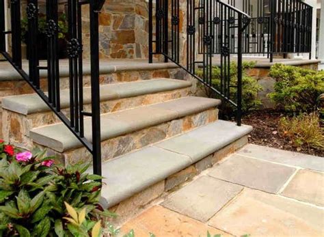 How to clad concrete steps in stone. Image result for bullnose tiles | Flagstone steps, Front ...