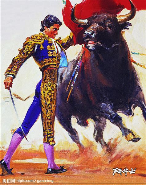 西班牙鬥牛（西班牙語： corrida de toros ，意為「奔牛」）是一項人與牛鬥的運動。 參與鬥牛的人稱為 鬥牛士 ，主要流行於 西班牙 、 葡萄牙 以及 拉丁美洲 ，更是西班牙的國技。 西班牙 斗牛士设计图__绘画书法_文化艺术_设计图库_昵图网nipic.com