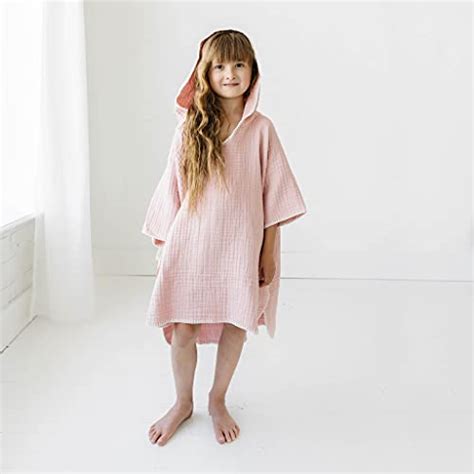 Natemia Organic Muslin Hooded Poncho Towel For Kids Ultra Soft