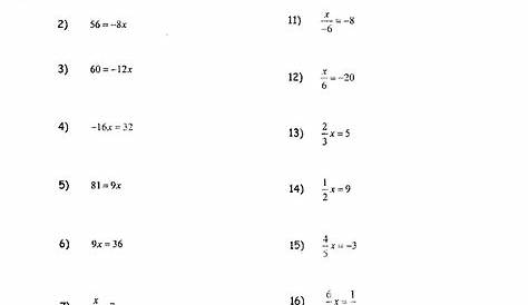 Algebraic Equations Worksheet. Lesupercoin Printables Worksheets