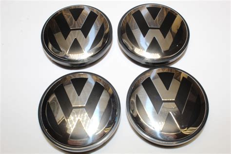4pcs Vw Volkswagen Alloy Wheel Centre Hub Caps Black 70mm Etsy