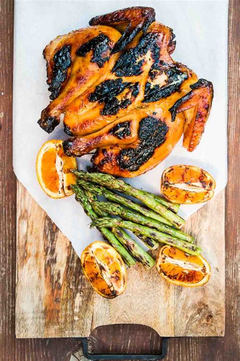 Juicy meat and crispy skin. Grilled Spatchcock Chicken With A Marmalade Glaze | Krumpli