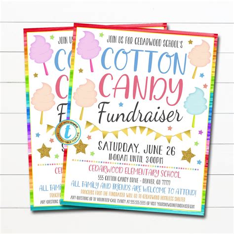 Cotton Candy Fundraiser Flyer Tidylady Printables