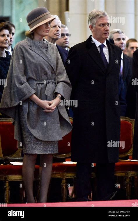 20150212 BRUXELLES BELGIO La Regina Mathilde Del Belgio E Il Re