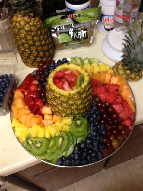 Fruit Tray We Used A Pineapple Spiral Cutter To Hollow Out The