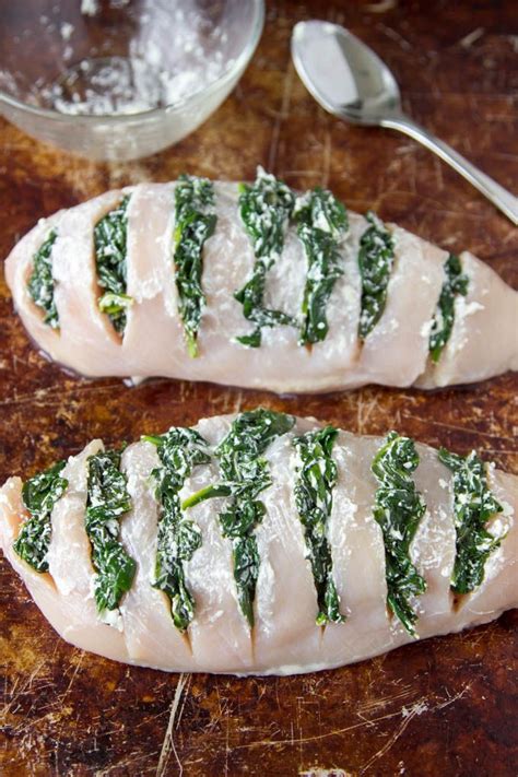 Spinach and goat cheese hasselback chicken. Hasselback Chicken with Spinach + Goat Cheese | Simple ...