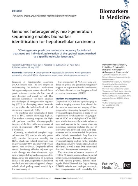 Pdf Genomic Heterogeneity Next Generation Sequencing Enables