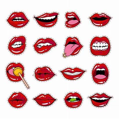 Mouth Lips Clipart Kiss Boca Sticker Shapes