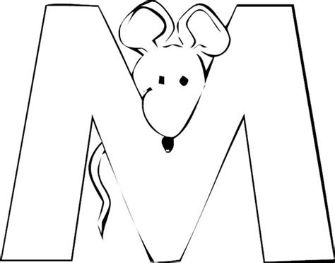 Preschool Kids Learn Letter M For Mouse Coloring Page Best Place To