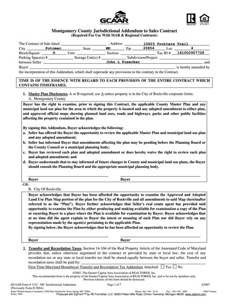 Montgomery County Jurisdictional Addendum Fill Online Printable