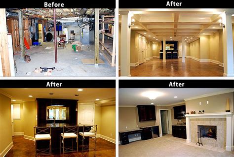 Basement renovation costs vary quite a bit between situations. collage before after | Basement remodel cost, Basement ...