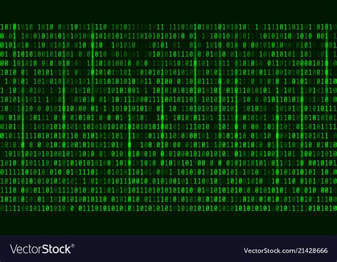 Digital Binary Data And Streaming Binary Code Vector Image