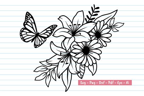 Flower Butterfly Svg, Butterfly Floral Graphic by Dakhashop · Creative