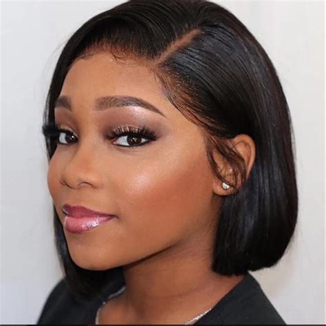 short lace front human hair wigs for black women brazilian straight remy 13x4 lace closure bob