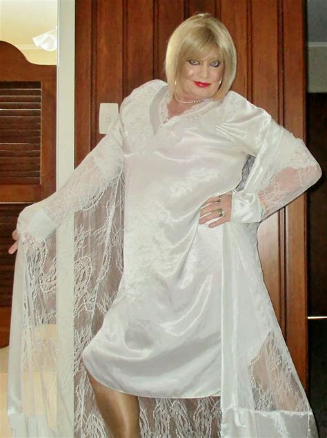 Lacey White Negligee Over My White Satin Nightgown Flickr