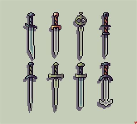 Swords Pixel Art Characters Pixel Art Pixel Art Design Images