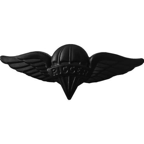 Army Black Metal Parachute Rigger Badge Vanguard Industries