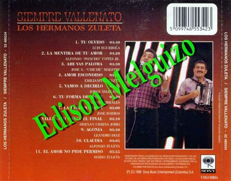Melodias De Colombia Los Hermanos Zuleta Siempre Vallenato 1996