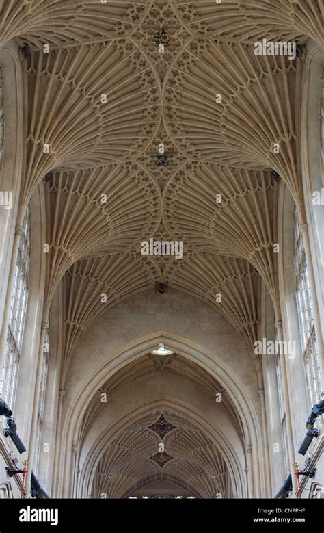 Bath Abbey Fan Vaulting Ceiling Celing Church Stock Photo Alamy