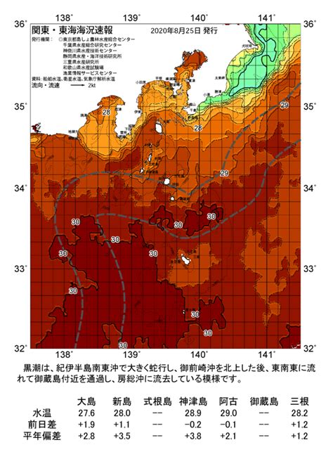 海の天気図2020年8月25日 | 東京都島しょ農林水産総合センター