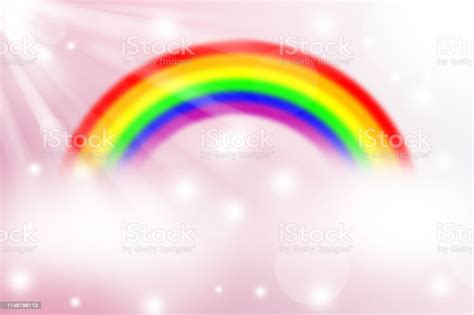 Rainbow On Blur And Light Abstract Background Stock Illustration