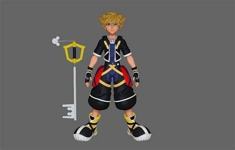 3d Model Sora From Kingdom Hearts Vr Ar Low Poly Cgtrader