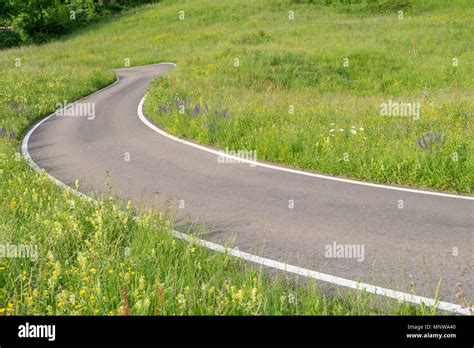 Road With Mountain Curves Stock Photo Alamy