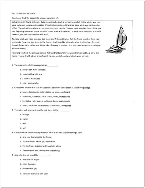 Six of the practice tests have even previously been given as actual sat exams. Satisfactory free printable reading assessment test ...