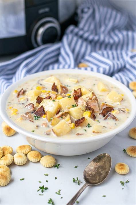 Slow cookers save you so much time and effort and make consistently delicious, satisfying dishes. This recipe for Slow Cooker Clam Chowder is a lightened up ...