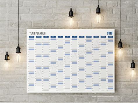 Yearly Planners 2018 Templates Wall Planners 2018 Templates Yearly