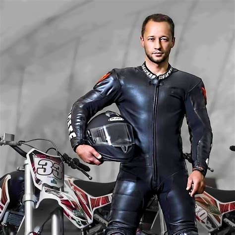 Rider Guy Mens Workout Clothes Motorcycle Leathers Suit Tight