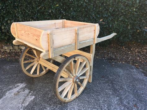 Wooden Vintage Style Hand Cart Allgoods Wheelbarrow Garden