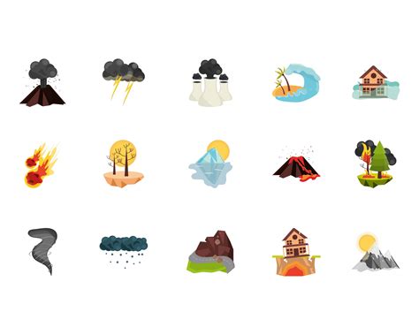 Natural Disaster Icons 2503235 Vector Art At Vecteezy