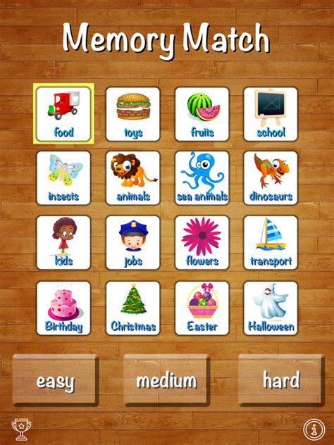 Memory Match For Kids Find Pairs Match Cards And Train Your Memory