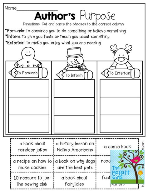 Authors Purpose Third Grade Worksheet