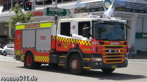Pump Flyer 001 + Pump Runner 001 City of Sydney Fire & Rescue NSW - YouTube