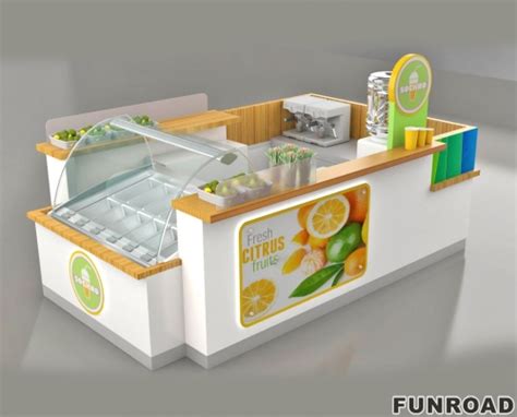 Commercial Food And Beverage Kiosk For Shop Display Furniture Funroadisplay