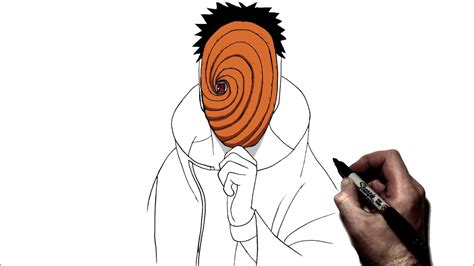 How To Draw Tobi Obito Step By Step Naruto Youtube