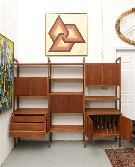 Modern, vintage, designer, skandinavisch, landhaus, retro Mid-Century Modern Teak Wall Unit or Storage, 1950s Scan ...