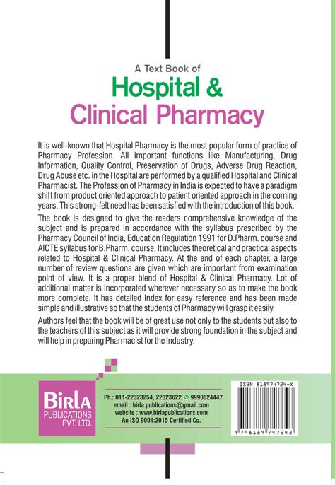 Hospital And Clinical Pharmacy Birla Publications Pvt Ltd